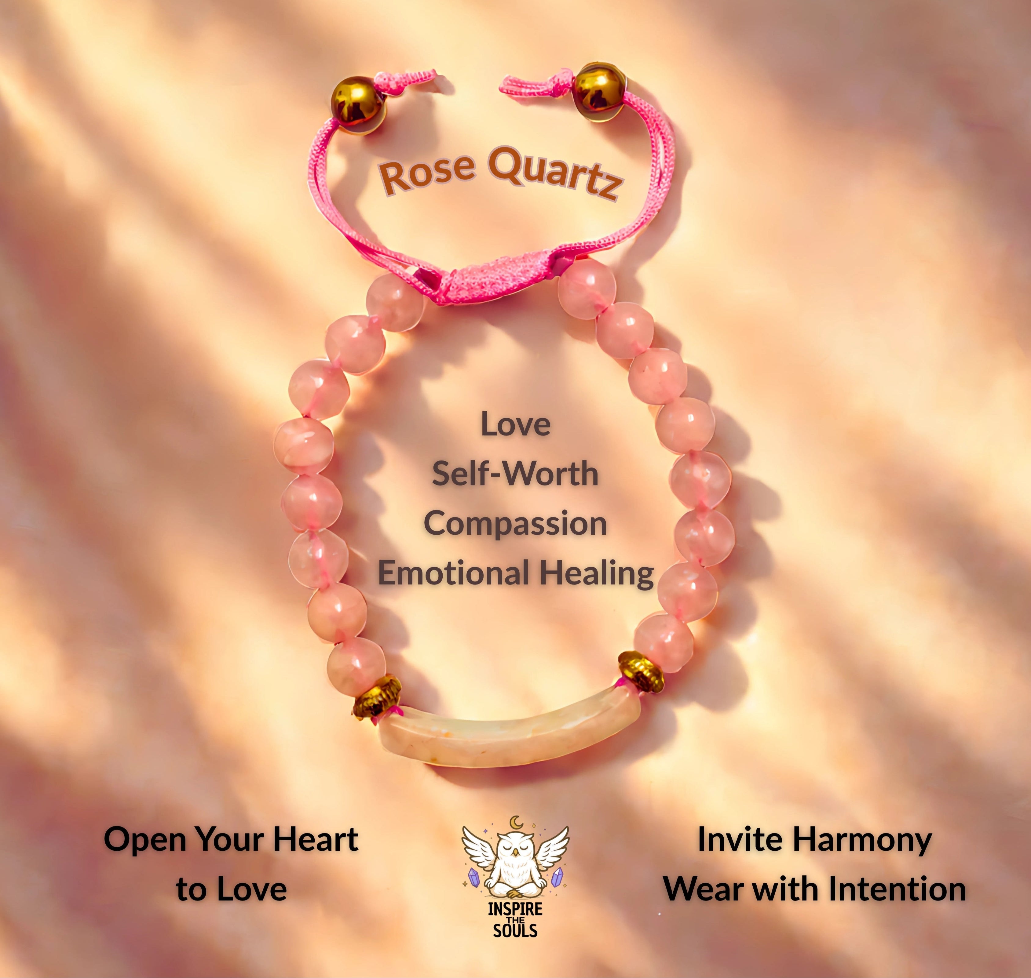 Heart Bloom Rose Quartz Bracelet